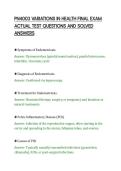 PN4003 VARIATIONS IN HEALTH FINAL EXAM&NewLine;ACTUAL TEST QUESTIONS AND SOLVED&NewLine;ANSWERS