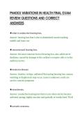 PN4003 VARIATIONS IN HEALTH FINAL EXAM&NewLine;REVIEW QUESTIONS AND CORRECT&NewLine;ANSWERS