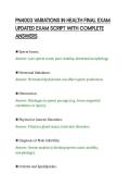PN4003 VARIATIONS IN HEALTH FINAL EXAM&NewLine;UPDATED EXAM SCRIPT WITH COMPLETE&NewLine;ANSWERS