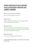 PN4003 VARIATIONS IN HEALTH MIDTERM&NewLine;EXAM 3 EXAM REVIEW QUESTIONS AND&NewLine;CORRECT ANSWERS