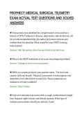 PROPHECY MEDICAL SURGICAL TELEMETRY&NewLine;EXAM ACTUAL TEST QUESTIONS AND SOLVED&NewLine;ANSWERS