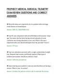 PROPHECY MEDICAL SURGICAL TELEMETRY&NewLine;EXAM REVIEW QUESTIONS AND CORRECT&NewLine;ANSWERS