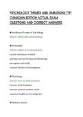 PSYCHOLOGY THEMES AND VARIATIONS 7TH&NewLine;CANADIAN EDITION ACTUAL EXAM&NewLine;QUESTIONS AND CORRECT ANSWERS