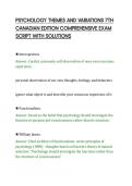 PSYCHOLOGY THEMES AND VARIATIONS 7TH&NewLine;CANADIAN EDITION COMPREHENSIVE EXAM&NewLine;SCRIPT WITH SOLUTIONS