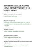 PSYCHOLOGY THEMES AND VARIATIONS&NewLine;ACTUAL TEST PAPER FULL QUESTIONS AND&NewLine;CORRECT ANSWERS