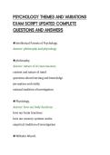 PSYCHOLOGY THEMES AND VARIATIONS&NewLine;EXAM SCRIPT UPDATED COMPLETE&NewLine;QUESTIONS AND ANSWERS