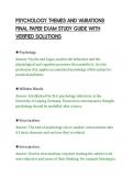 PSYCHOLOGY THEMES AND VARIATIONS&NewLine;FINAL PAPER EXAM STUDY GUIDE WITH&NewLine;VERIFIED SOLUTIONS