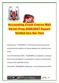 Accounting Crash Course Wall Street Prep Practice Questions & Answers 2026&sol;2027 &vert; 47 Questions &vert; Income Statement&comma; Revenue Recognition&comma; EBITDA&comma; Depreciation&comma; EPS &vert; Wall Street Prep