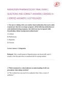RASMUSSEN PHARMACOLOGY FINAL EXAM &vert;  QUESTIONS AND CORRECT ANSWERS &vert; GRADED A&plus;  &vert; VERIFIED ANSWERS &vert; JUST RELEASED