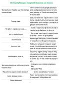 DC Property Managers Study Guide Questions and Answers