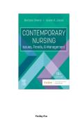 TEST BANK FOR Contemporary Nursing&colon; Issues&comma; Trends&comma; and Management 10th Edition by Barbara Cherry ISBN&colon;9780443123566 COMPLETE GUIDE ALL CHAPTERS COVERED 100&percnt; VERIFIED A&plus; GRADE ASSURED&excl;&excl;&excl;&excl;&excl; NEW LATEST UPDATE&excl;&excl;&excl;&excl;&excl;