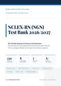 NCSBN TEST BANK FOR NCLEX-RN &lpar;NGN&rpar; 2026&sol;2027&vert; Verified Questions and Answers with Rationales