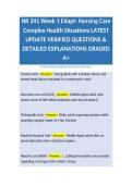 NR 341 Week 1 Edapt- Nursing Care Complex Health Situations LATEST UPDATE VERIFIED QUESTIONS & DETAILED EXPLANATIONS GRADED A&plus;