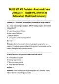 NURS 307 ATI Pediatrics Proctored Exam &NewLine;2026&sol;2027 &ndash; Questions&comma; Answers & &NewLine;Rationales &vert; West Coast University