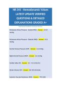 NR 341 - Hemodynamic Values LATEST UPDATE VERIFIED QUESTIONS & DETAILED EXPLANATIONS GRADED A&plus;