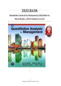 Test Bank for Quantitative Analysis for Management&comma; 14th Edition by Render&comma; Stair & Hale&comma; All Chapters 1 to 15 complete Verified editon ISBN&colon; 9780137864966