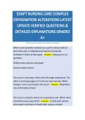 EDAPT NURSING CARE COMPLEX OXYGENATION ALTERATIONS LATEST UPDATE VERIFIED QUESTIONS & DETAILED EXPLANATIONS GRADED A&plus;