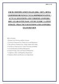 CRCR CERTIFICATION EXAM &lpar;2026 &sol; 2027&rpar; &vert; HFMA &NewLine;CERTIFIED REVENUE CYCLE REPRESENTATIVE &vert; &NewLine;ACTUAL QUESTIONS AND VERIFIED ANSWERS &vert; &NewLine;100&percnt; GUARANTEE PASS &vert; STUDY GUIDE &vert; LATEST &NewLine;UPDATE &vert; PRACTICE QUESTIONS AND ANSWERS &vert; &NewLine;EXAM REVIEW 