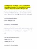 ATT Personal Tax Paper 1 Final Certification Exam Questions and Verified Answers Latest Update &ndash; Personal Taxation Study Guide