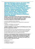 WGU D668 Elementary Literacy Curriculum 2026&ndash;2027 &vert; PA & OA Study Guide&comma; Performance Assessment & Objective Assessment Exam Prep &vert; WGU Elementary Literacy Curriculum Practice Questions&comma; Answers & Detailed Rationales &vert; Science of Reading&comma; Language Acquisit