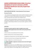 IAHSS SUPERVISOR EXAM 2026 &vert; Practice Questions & Correct Answers &vert; IAHSS Certified Healthcare Security Supervisor Exam Prep