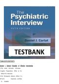 TEST BANK FOR The Psychiatric Interview Fifth Edition by DANIEL J&period; CARLAT ISBN&colon;978-1975212971 COMPLETE GUIDE ALL CHAPTERS COVERE 100&percnt; VERIFIED A&plus; GRADE ASSSURED&excl;&excl;&excl;&excl;&excl; NEW LATEST UPDATE&excl;&excl;&excl;&excl;&excl;&NewLine;