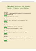 CPOA EXAM Questions and Answers&NewLine;Verified Solutions Latest Update