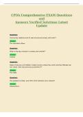 CPOA Comprehensive EXAM Questions&NewLine;and&NewLine;Answers Verified Solutions Latest&NewLine;Update