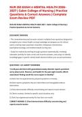 NUR 253 EXAM 4 MENTAL HEALTH 2026&ndash;2027 &vert; Galen College of Nursing &vert; Practice Questions & Correct Answers &vert; Complete Exam Review PDF