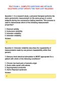 PEAT EXAM 4 - COMPLETE QUESTIONS AND DETAILED&NewLine;SOLUTIONS LATEST UPDATE THIS YEAR JUST RELEASED