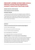FIDUCIARY LICENSE AZ EXAM 2026 &vert; Arizona Fiduciary License Practice Questions & Answers &vert; Latest Exam Prep Study Guide
