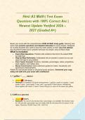 Hesi A2 Math &vert; Test Exam Questions with 100&percnt; Correct Ans &vert; Newest Update Verified 2026 &ndash; 2027 &lpar;Graded A&plus;&rpar;&NewLine;&NewLine;&NewLine;&NewLine;&NewLine;