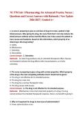 NU 578 Unit 1 Pharmacology for Advanced Practice Nurses &vert; Questions and Correct Answers with Rationale &vert; New Update 2026-2027 &vert; Graded A&plus;