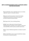 AMPP C3 HAZARDOUS MATERIALS SAFETY 100 PERCENT CORRECT&NewLine;QUESTIONS AND ANSWERS