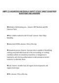AMPP C3 HAZARDOUS MATERIALS SAFETY STUDY SHEET EXAM PREP&NewLine;QUESTIONS AND ANSWERS