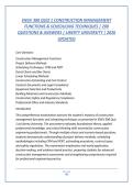 ENGV 380 QUIZ 1 CONSTRUCTION MANAGEMENT &NewLine;FUNCTIONS & SCHEDULING TECHNIQUES &vert; 200 &NewLine;QUESTIONS & ANSWERS &vert; LIBERTY UNIVERSITY &vert; 2026 &NewLine;UPDATED 