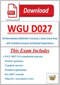 WGU D027 OA Remediation &lpar;Michelle's Version&rpar; &vert; Latest Exam Prep with Complete Answers & Detailed Explanations