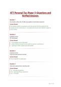 ATT Personal Tax &lpar;Paper 1&rpar; Questions and Verified Answers