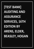 &lbrack;TEST BANK&rsqb;&NewLine;AUDITING AND&NewLine;ASSURANCE&NewLine;SERVICES&comma; 16TH&NewLine;EDITION BY&NewLine;ARENS&comma; ELDER&comma;&NewLine;BEASLEY&comma; HOGAN