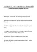 AMT MLT MEDICAL LABORATORY TECHNICIAN CERTIFICATION&NewLine;EVALUATION QUESTIONS AND ANSWERS