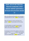 EDAPT -NR 449 WK7 PRACTICE - PRACTICE GUIDELINES LATEST UPDATE VERIFIED QUESTIONS & DETAILED EXPLANATIONS GRADED A&plus;