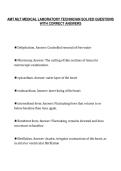 AMT MLT MEDICAL LABORATORY TECHNICIAN SOLVED QUESTIONS&NewLine;WITH CORRECT ANSWERS
