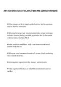 AMT TEST UPDATED ACTUAL QUESTIONS AND CORRECT ANSWERS