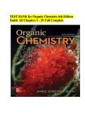 TEST BANK for Organic Chemistry 6th Edition   Smith All Chapters 1 - 29 Full Complete    