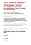INDIANA AUCTIONEER LICENSURE EXAM 2026&sol;2027 &vert; PRACTICE QUESTIONS&comma; VERIFIED ANSWERS & DETAILED SOLUTIONS &vert; COMPLETE INDIANA AUCTIONEER STUDY GUIDE &vert; A&plus; GRADED &vert; JUST RELEASED PDF