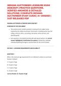 INDIANA AUCTIONEER LICENSURE EXAM 2026&sol;2027 &vert; PRACTICE QUESTIONS&comma; VERIFIED ANSWERS & DETAILED SOLUTIONS &vert; COMPLETE INDIANA AUCTIONEER STUDY GUIDE &vert; A&plus; GRADED &vert; JUST RELEASED PDF