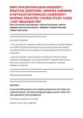 ENPC 6TH EDITION EXAM 2026&sol;2027 &vert; PRACTICE QUESTIONS&comma; VERIFIED ANSWERS & DETAILED RATIONALES &vert; EMERGENCY NURSING PEDIATRIC COURSE STUDY GUIDE &vert; JUST RELEASED PDF