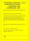 TENNESSEE CATEGORY &NewLine;7-CORE MANUAL EXAM &NewLine;QUESTIONS AND &NewLine;ANSWERS 2026 - 2027 