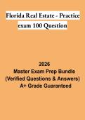 Florida Real Estate Practice Exam 100 Questions 2026 &vert; Real Estate License Exam Study Guide