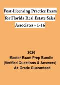 Post-Licensing Practice Exam for Florida Real Estate Sales Associates 1-16 &vert; Study Guide 2026